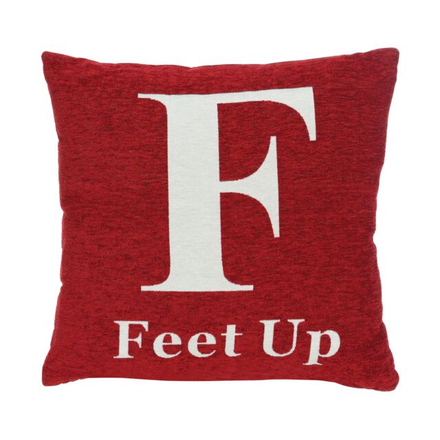 Orsina Feet Up Words Cushion in Red - image 1