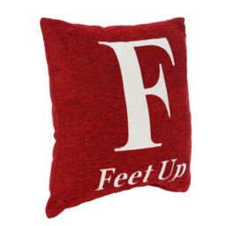 Orsina Feet Up Words Cushion in Red - thumbnail 2