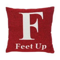 Orsina Feet Up Words Cushion in Red