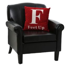 Orsina Feet Up Words Cushion in Red - thumbnail 3