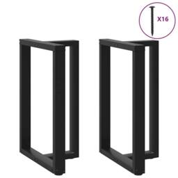 Berkfield Home Bar Table Legs T-Shaped¬†2 pcs Black 60x35x(90-91) cm Steel - thumbnail 2