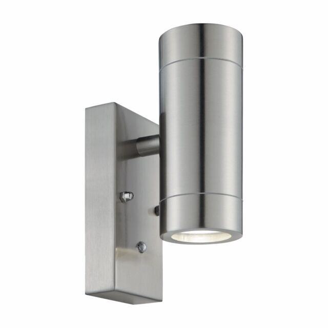 First Choice Lighting Blaze - Stainless Steel Outdoor Up Down Photocell Sensor Wall Light in Silver - image 1