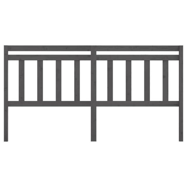Berkfield Home Beautiful Bed Headboard Grey 206x4x100 cm Solid Wood Pine - Size: 206 x 4 x 100 cm - image 1