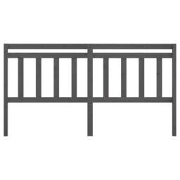 Berkfield Home Beautiful Bed Headboard Grey 206x4x100 cm Solid Wood Pine - Size: 206 x 4 x 100 cm - thumbnail 1