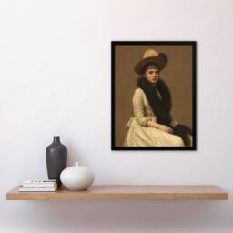 Artery8 Artists Niece Sonia Portrait Latour Framed Wall Art Print in Brown - Size: A3 - thumbnail 2