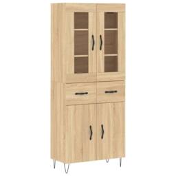 Berkfield Home Highboard Sonoma Oak 69.5x34x180 cm Engineered Wood in Light Tan