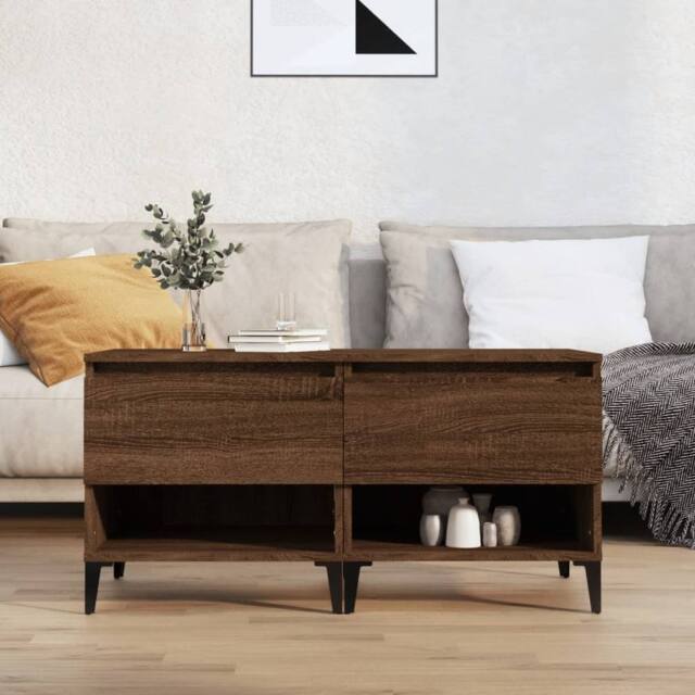 Berkfield Home Side Tables 2 pcs Brown Oak 50x46x50 cm Engineered Wood - Size: 50 x 46 x 50 cm - image 1
