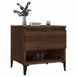 Berkfield Home Side Tables 2 pcs Brown Oak 50x46x50 cm Engineered Wood - Size: 50 x 46 x 50 cm - thumbnail 4