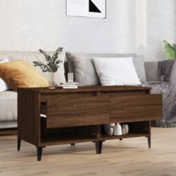 Berkfield Home Side Tables 2 pcs Brown Oak 50x46x50 cm Engineered Wood - Size: 50 x 46 x 50 cm - thumbnail 3