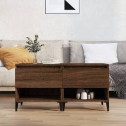 Berkfield Home Side Tables 2 pcs Brown Oak 50x46x50 cm Engineered Wood - Size: 50 x 46 x 50 cm - thumbnail 1