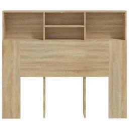 Berkfield Home Headboard Cabinet Sonoma Oak 120x19x103.5 cm in Brown - thumbnail 5