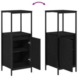 Berkfield Home 3 Piece Bathroom Furniture Set Black Oak Engineered Wood - thumbnail 9