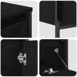 Berkfield Home 3 Piece Bathroom Furniture Set Black Oak Engineered Wood - thumbnail 8