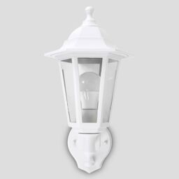 ValueLights White Outdoor Garden Wired Security PIR Motion Sensor Lantern Wall Light - thumbnail 4