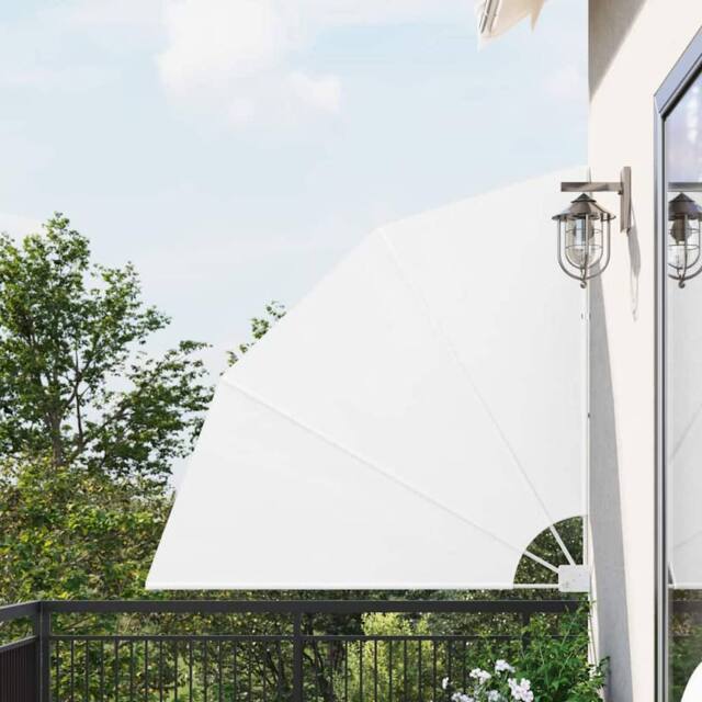 Berkfield Home Balcony Privacy Screen Folding Manual White 140 x 140 cm Fabric - image 1