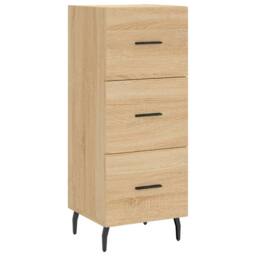Berkfield Home Highboard Sonoma Oak 34.5x34x180 cm Engineered Wood in Light Oak - thumbnail 5