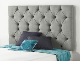 Somnior Premier Tweed Fabric Sprung Memory Foam 4 Drawer Divan Bed Set with Upholstered Headboard in Grey - Size: Double - thumbnail 6