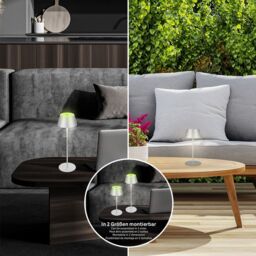 BRILONER Matt Chrome RGB LED 2.6W Rechargeable Table Lamp in Silver - thumbnail 8