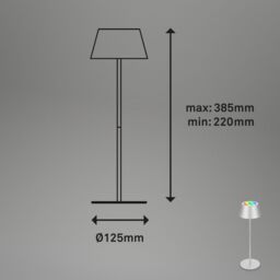 BRILONER Matt Chrome RGB LED 2.6W Rechargeable Table Lamp in Silver - thumbnail 9