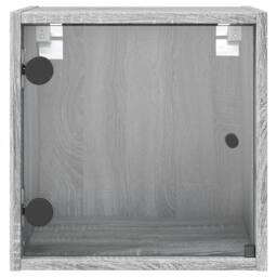 Berkfield Home Elegant Bedside Cabinets with Glass Doors 2 pcs Grey Sonoma 35x37 - thumbnail 7