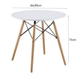 Comfy Living Ltd 5 Piece Dining Set With Round White Wooden Top & 4 Grey Chairs With Metal Detailing - thumbnail 3
