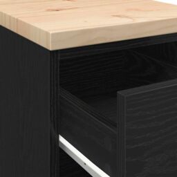 Berkfield Home Garage Storage Cabinet Black 30x51x85 cm Solid Wood Pine - Size: 30 x 51 x 85 cm - thumbnail 9