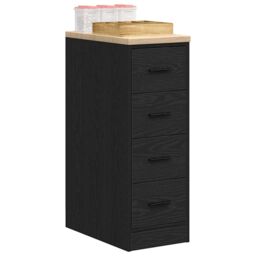 Berkfield Home Garage Storage Cabinet Black 30x51x85 cm Solid Wood Pine - Size: 30 x 51 x 85 cm - thumbnail 1