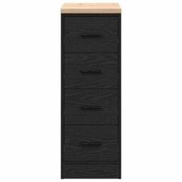 Berkfield Home Garage Storage Cabinet Black 30x51x85 cm Solid Wood Pine - Size: 30 x 51 x 85 cm - thumbnail 6