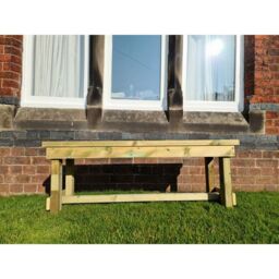 Churnet Valley Garden Furniture Ltd Butchers Bench, Wooden Garden Bench - Minimal Assembly Required in Brown - thumbnail 3