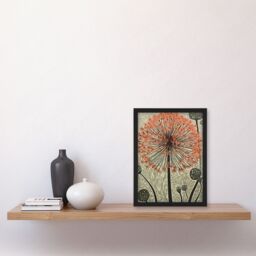 Artery8 Wall Art Print Allium Flower Bloom & Buds Pink Grey Painting Spring Wildflower Floret Petals Decorative Pattern Nature Colourful Bright - thumbnail 4