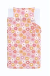 Catherine Lansfield 'Retro Daisy' Reversible Duvet Cover Set in Pink - Size: Single - thumbnail 5