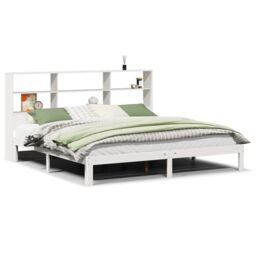 Berkfield Home Bookcase Bed without Mattress White 180x200 cm Super King Solid Wood Pine - thumbnail 2