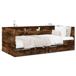 Berkfield Home Daybed with Drawers without Mattress Smoked Oak 90x190 cm Single in Brown