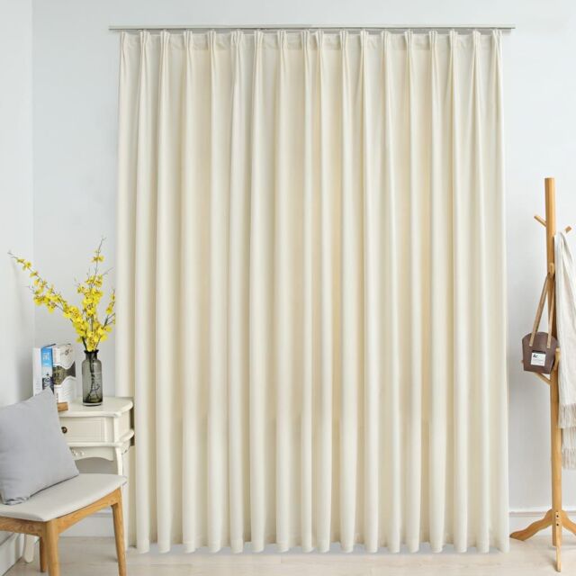 Berkfield Home Blackout Curtain with Hooks Velvet Cream 290x245 cm - image 1