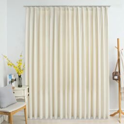 Berkfield Home Blackout Curtain with Hooks Velvet Cream 290x245 cm