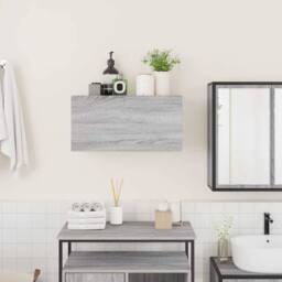 Berkfield Home Bathroom Wall Cabinet Grey Sonoma 60x25x30 cm Engineered Wood - Size: 60 x 25 x 30 cm - thumbnail 3