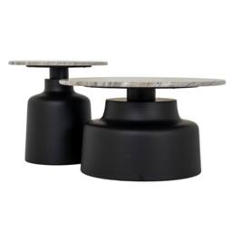 Lemon Pavilion Furniture and Decor Oura Round Coffee Table - Metal - L72 x W72 x H40 cm - Black - thumbnail 4