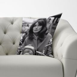 Warren Reed - Designer 1960 Out On The Bike Cushions in Black - Size: 60 cm x 60 cm - thumbnail 3