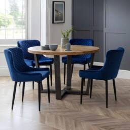 Cheshire Cromwell Premium Blue Velvet Dining Chairs - Set of 2 - thumbnail 7