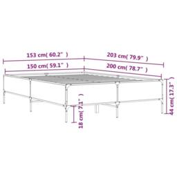 Berkfield Home Durable Bed Frame without Mattress Brown Oak 150x200 cm King Size - thumbnail 9