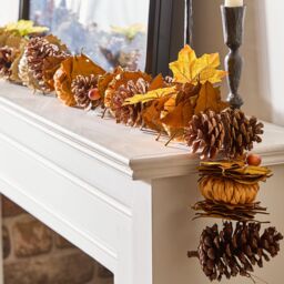 Dibor Traditional Pumpkin Patch Winter Autumn Garland 168cm in Orange