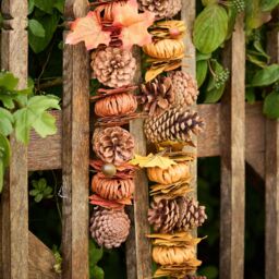 Dibor Traditional Pumpkin Patch Winter Autumn Garland 168cm in Orange - thumbnail 3