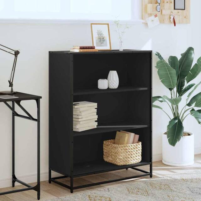 Berkfield Home Modern Book Cabinet Black 80.5x35x107.5 cm Engineered Wood - image 1