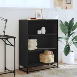 Berkfield Home Modern Book Cabinet Black 80.5x35x107.5 cm Engineered Wood - thumbnail 1