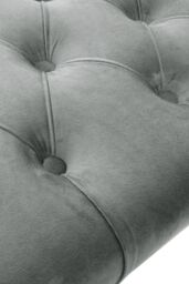 Grey Buttoned Velvet Bench with Hairpin Legs - thumbnail 3