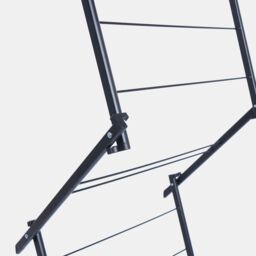 OHS Over Door Clothes Airer Utility Caravan Towel Clothes Drying Rack Hanger Compact in Black - thumbnail 7