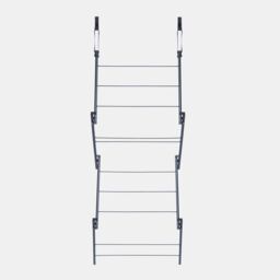 OHS Over Door Clothes Airer Utility Caravan Towel Clothes Drying Rack Hanger Compact in Black - thumbnail 5