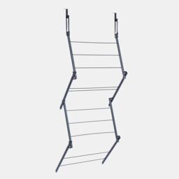 OHS Over Door Clothes Airer Utility Caravan Towel Clothes Drying Rack Hanger Compact in Black - thumbnail 6