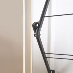 OHS Over Door Clothes Airer Utility Caravan Towel Clothes Drying Rack Hanger Compact in Black - thumbnail 3