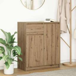 Berkfield Home Sideboard with Drawer Artisan Oak 71x35x84 cm Engineered Wood in Brown - Size: 71 x 35 x 84 cm - thumbnail 1